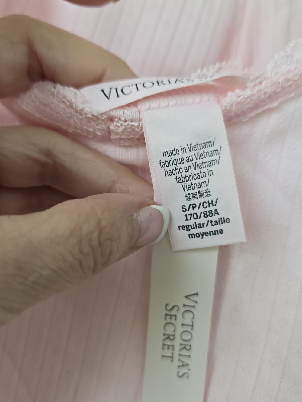 NWT Victoria's Secret Pointelle Rib Tank & Pant Pajama Set Size S Angel Pink - Picture 6 of 8